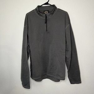 Harley Davidson Pullover Sweatshirt Mens Sz XL Gray 1/4 Zip Long Sleeve